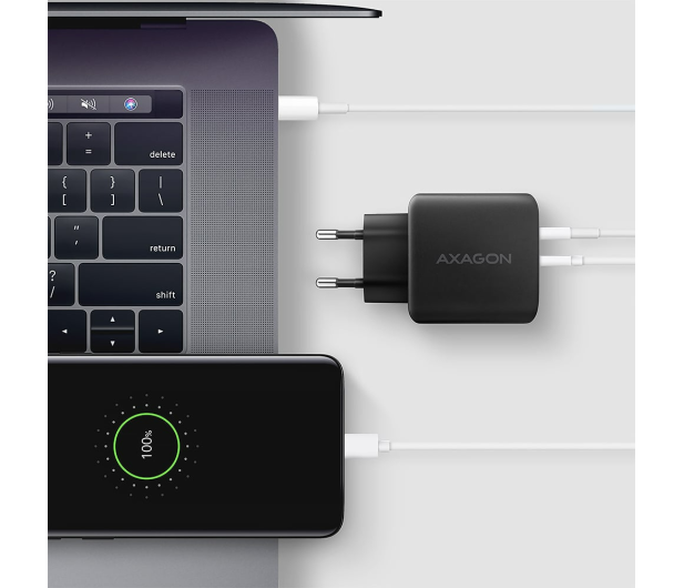 AXAGON ACU-PQ45 Ładowarka sieciowa 2-port QC3.0,4.0/AFC/FCP/PPS/Apple + PD type-C, 45W, Czarna - 1485043 - zdjęcie 4